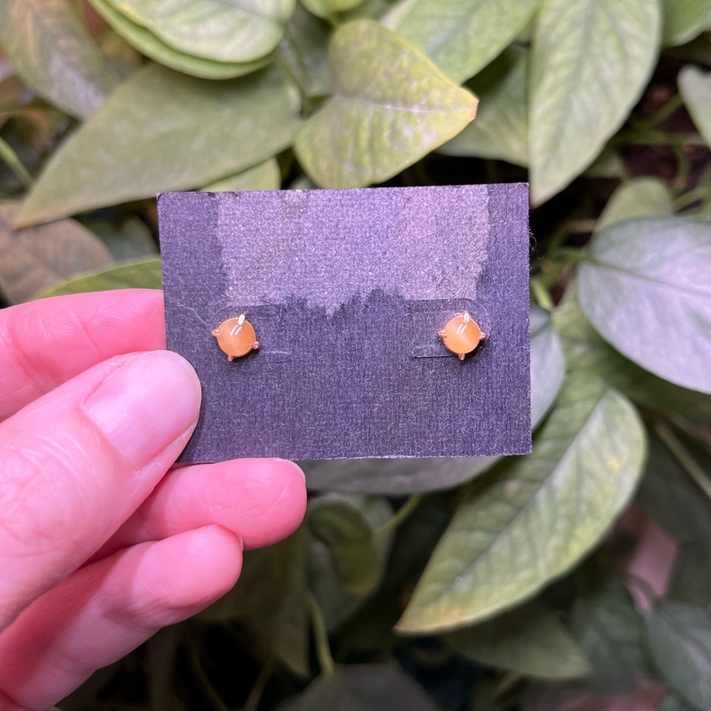Vintage 14k gold Tigers Eye earrings with backs